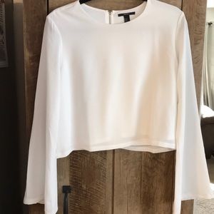 Bell sleeved white blouse